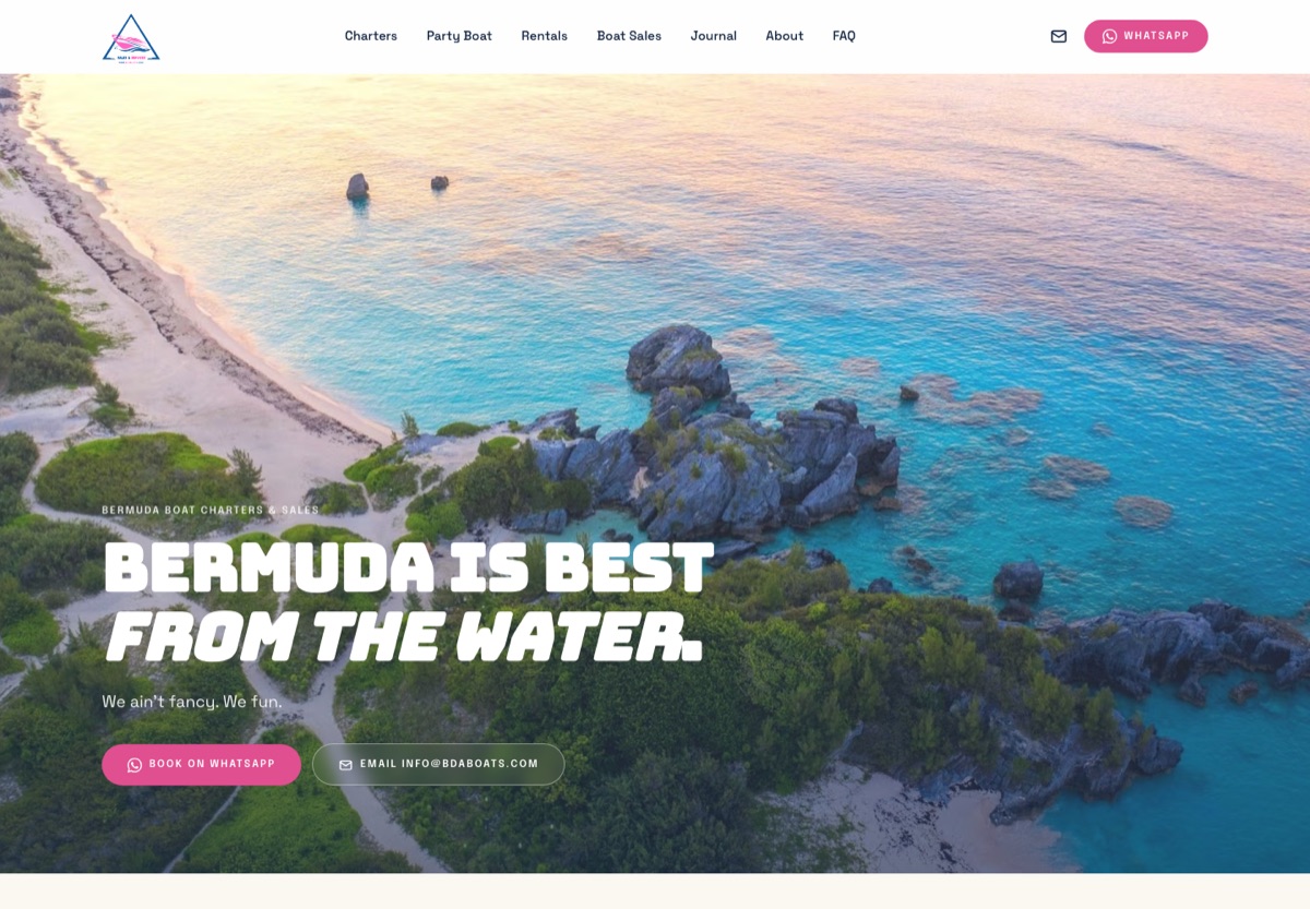 BDA Boats charter website