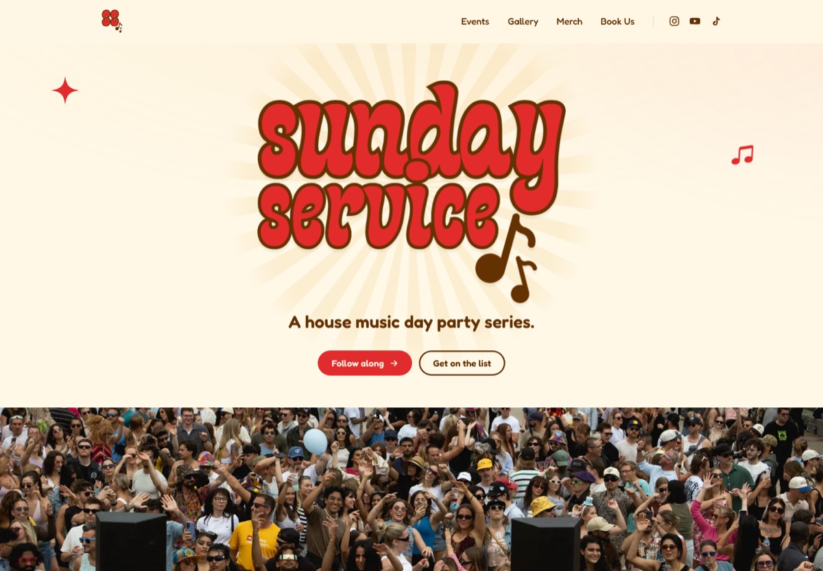 Sunday Service homepage